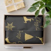Kerstzwart en gouden patroon tissuepapier (Geschenk)