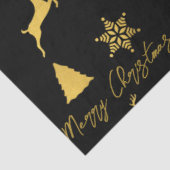 Kerstzwart en gouden patroon tissuepapier (Detail)