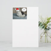 Kerstzwart en White Kitten Briefpapier (Staand voorkant)