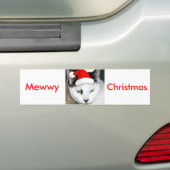Kerstzwart en White Kitten Bumpersticker (Op auto)