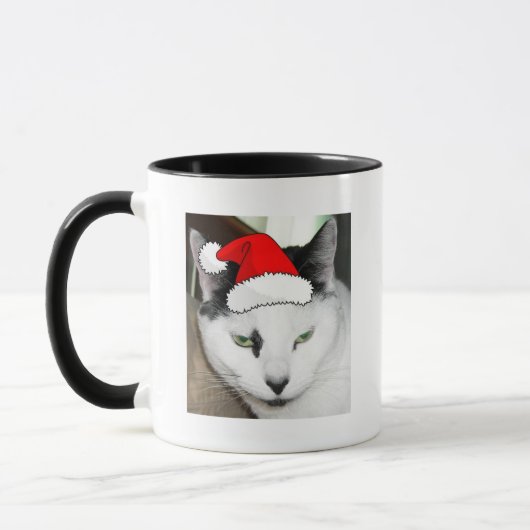 Kerstzwart en White Kitten Mok (Links)