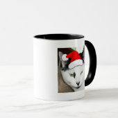 Kerstzwart en White Kitten Mok (Voorkant rechts)
