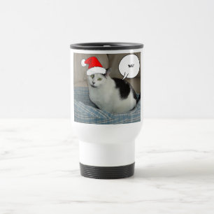 Kerstzwart en White Kitten Reisbeker