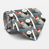 Kerstzwart en White Kitten Stropdas (Opgerold)