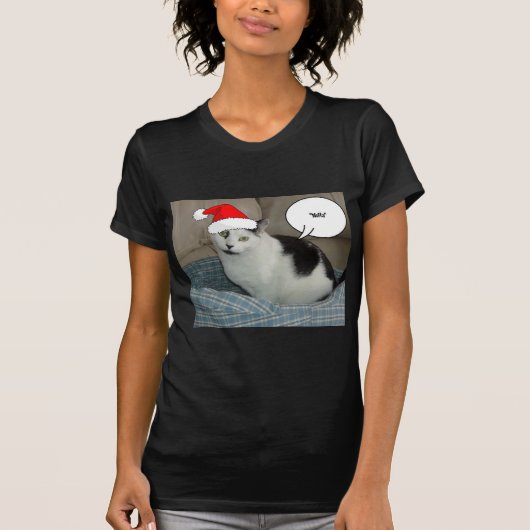 Kerstzwart en White Kitten T-shirt (Voorkant)