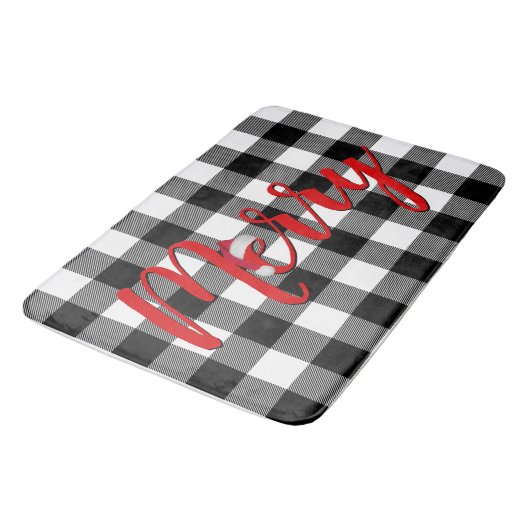 Kerstzwart en witte buffels badmat (Gekanteld)