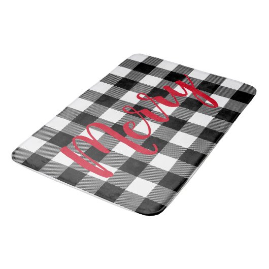 Kerstzwart en witte buffels badmat (Gekanteld)