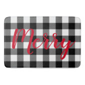 Kerstzwart en witte buffels badmat (Voorkant)