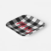 Kerstzwart en witte buffels papieren bordje (Gebogen)