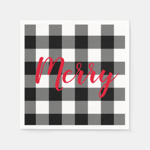 Kerstzwart en witte buffels servet