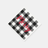 Kerstzwart en witte buffels servet (Hoek)