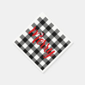 Kerstzwart en witte buffels servet (Hoek)