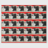 Kerstzwart en witte kat cadeaupapier (Vlak)