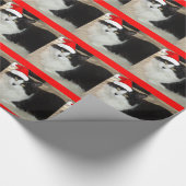 Kerstzwart en witte kat cadeaupapier (Hoek)