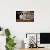 Kerstzwart en witte kat poster (Thuiskantoor)