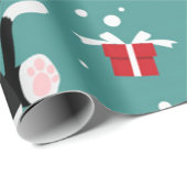 Kerstzwart Kat Cadeaupapier (Rol Hoek)
