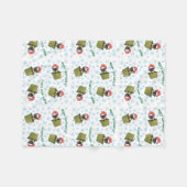 Kerstzwart lab fleece deken (Voorkant (Horizontaal))