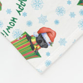 Kerstzwart lab fleece deken (Hoek)