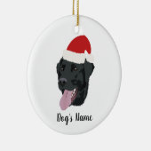 Kerstzwart lab keramisch ornament (Rechts)