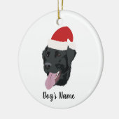 Kerstzwart lab keramisch ornament (Links)