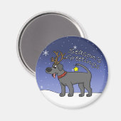 Kerstzwart lab magneet (Voorkant / Achterkant)