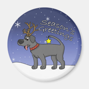 Kerstzwart lab magneet
