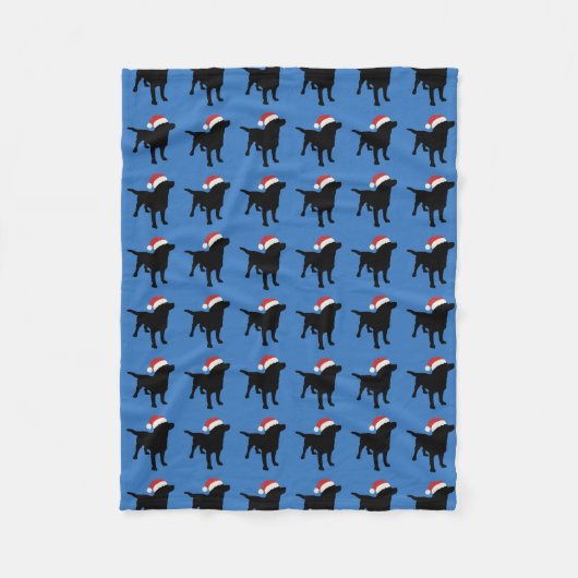 Kerstzwart lab met Pet voor kerstmis Fleece Deken (Voorkant)