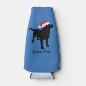 Kerstzwart lab met Pet voor kerstmis Flesjeskoeler (Voorkant)