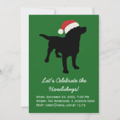 Kerstzwart lab met Pet voor kerstmis Kaart (Voorkant)