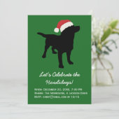 Kerstzwart lab met Pet voor kerstmis Kaart (Staand voorkant)
