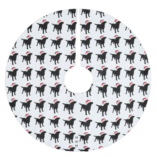 Kerstzwart lab met Pet voor kerstmis Kerstboom Rok (Voorkant)