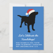 Kerstzwart lab met Pet voor kerstmis Magnetische Uitnodiging (Voorkant)