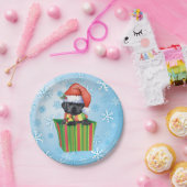 Kerstzwart lab papieren bordje (Feest)