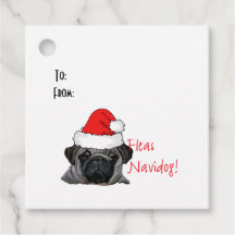 Kerstzwart, realistisch pug-puppy Painting