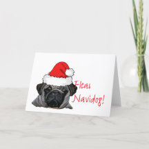 Kerstzwart, realistisch pug-puppy Painting