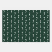 Kerstzwart rood donkergroen snoeprietpatroon inpakpapier vel (Voorkant 3)