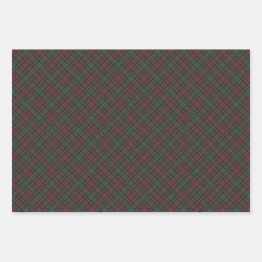 Kerstzwart rood groen lichtrood diagonaal patroon inpakpapier vel (Voorkant 2)