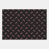 Kerstzwart rood wit snoepgoed inpakpapier vel (Voorkant 3)