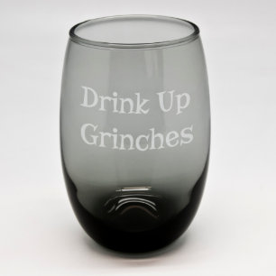 Kerstzwart Stemless Wine Glass