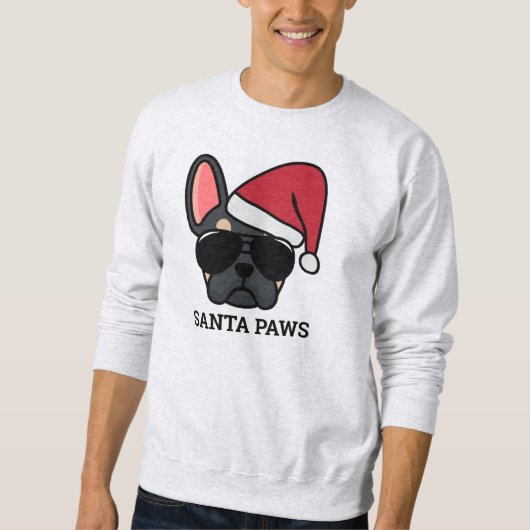 Kerstzwart Tan French Bulldog Sweatshirt (Voorkant)