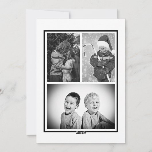 Kerstzwart White - Eenvoudige foto op maat Feestdagenkaart (Achterkant)