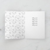 Kerstzwart wit goudfloranje feestdagen kaart (Binnen)