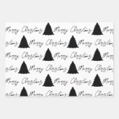 Kerstzwart-wit patroon inpakpapier vel (Voorkant 3)