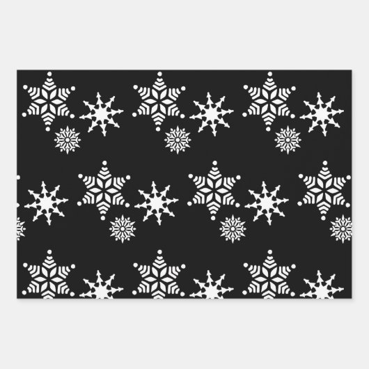 Kerstzwart-wit patroon inpakpapier vel (Voorkant 2)