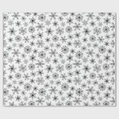Kerstzwart-wit Snowflake-patroon Cadeaupapier (Vlak)