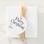 Kerstzwart wit tot blanco schattig bedankjes labels (In situ)