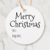 Kerstzwart wit tot blanco schattig bedankjes labels (Voorkant)