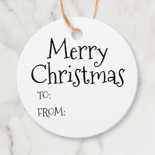 Kerstzwart wit tot blanco schattig bedankjes labels (Voorkant)