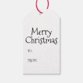 Kerstzwart wit tot blanco schattig cadeaulabel (Voorkant)