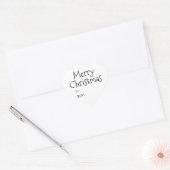 Kerstzwart wit tot blanco schattig hart sticker (Envelop)